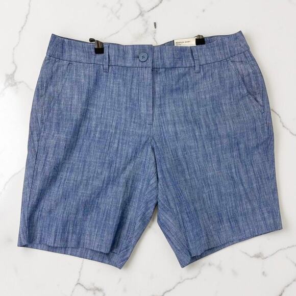 LOFT Pants - LOFT Women´s Bermuda Short Petite Blue Cotton Spandex Pockets Sz 14P